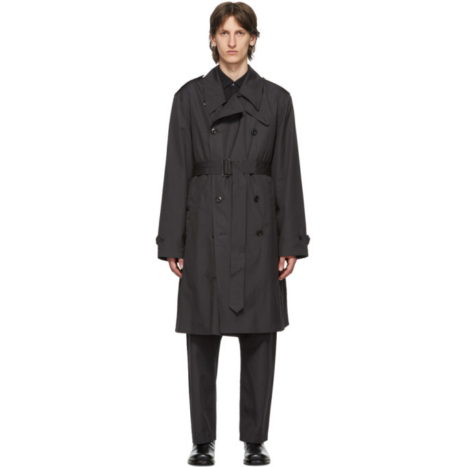 Lemaire Grey Double-Breasted Trench Coat Lemaire