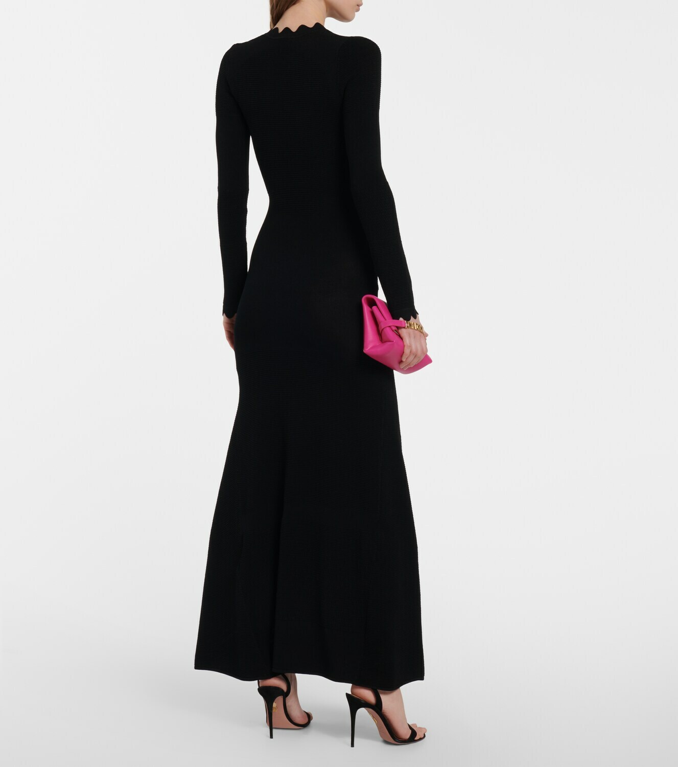 Victoria Beckham - Scalloped semi-sheer knit maxi dress Victoria Beckham