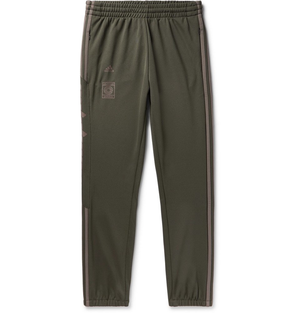 Originals - Yeezy Calabasas Slim-Fit Tapered Striped Jersey Sweatpants - Men - Army green Originals