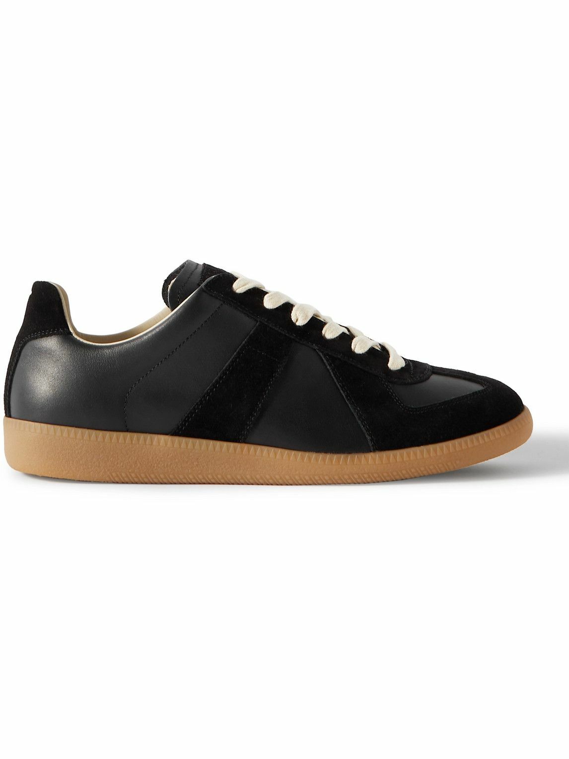 Maison Margiela - Replica Leather and Suede Sneakers - Black Maison ...