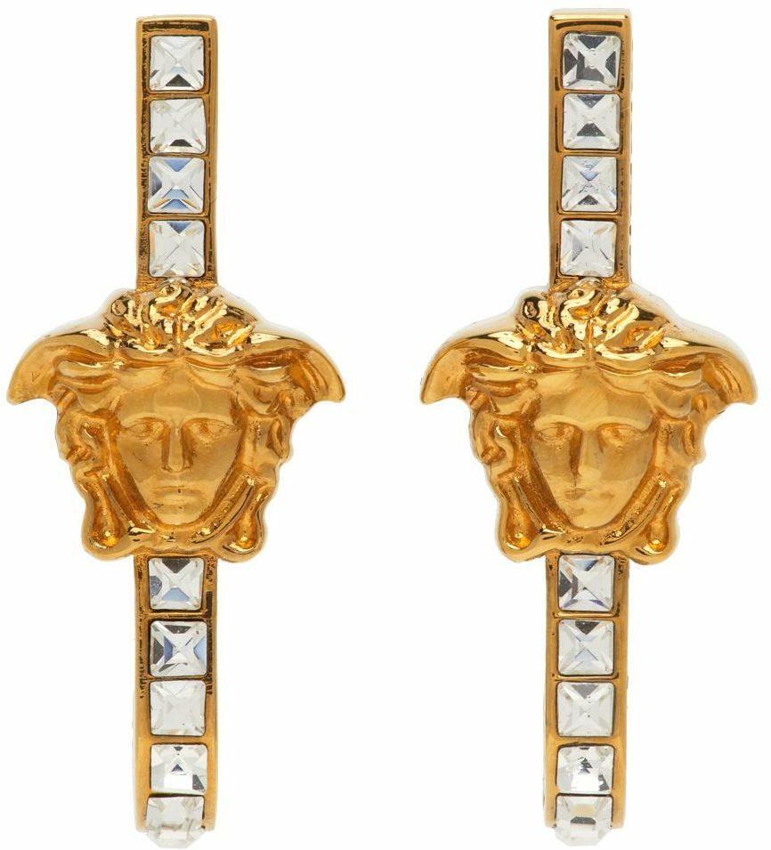 Versace Gold Crystal Medusa Earrings Versace 