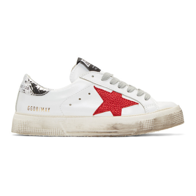 Golden Goose White and Silver Sneakers Golden Goose Deluxe