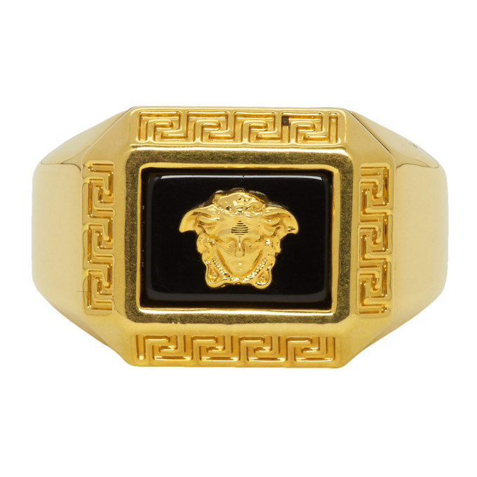 Versace Gold Medusa Square Ring Versace