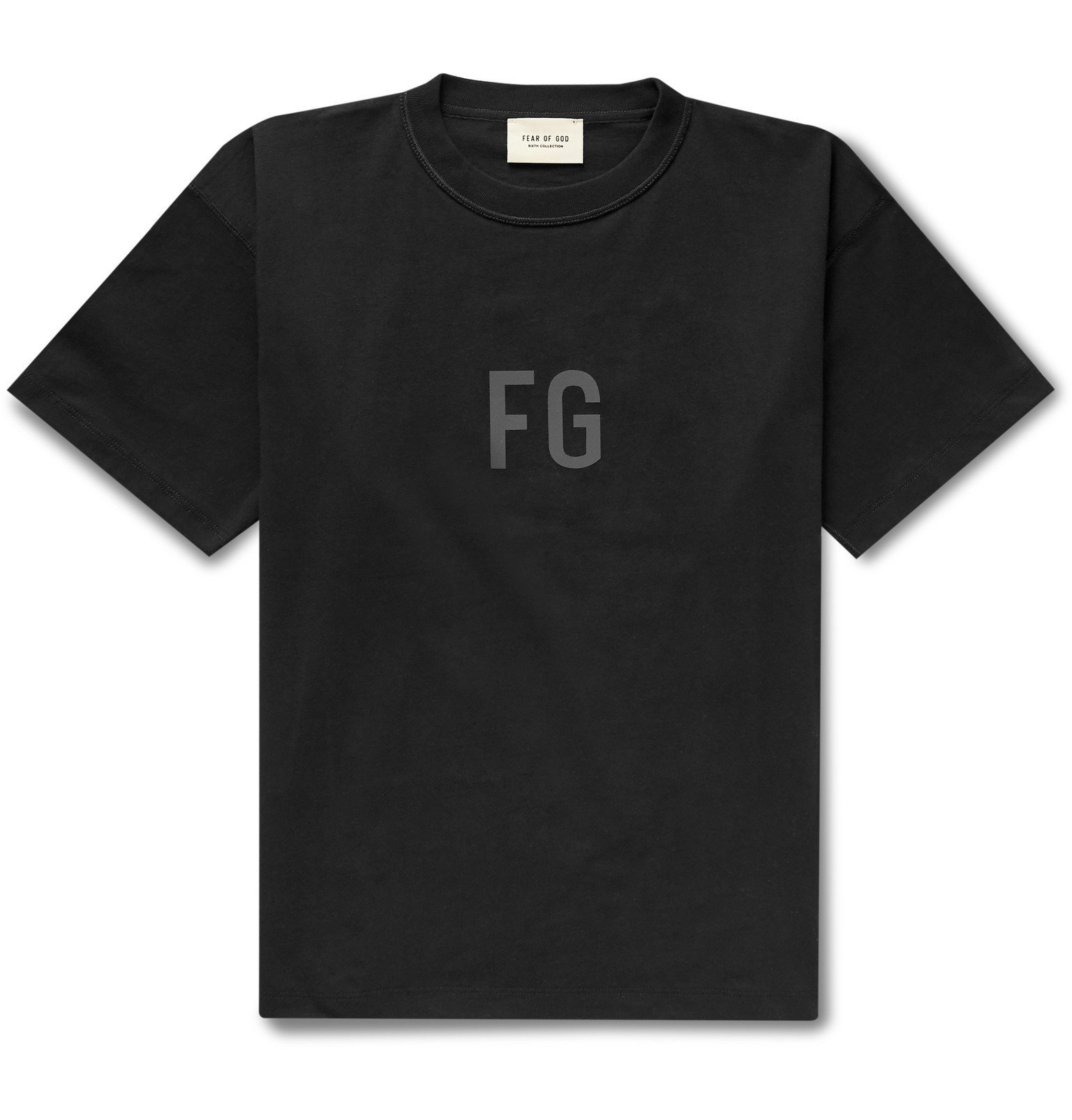 Fear of God - Logo-Print Cotton-Jersey T-Shirt - Black Fear Of God