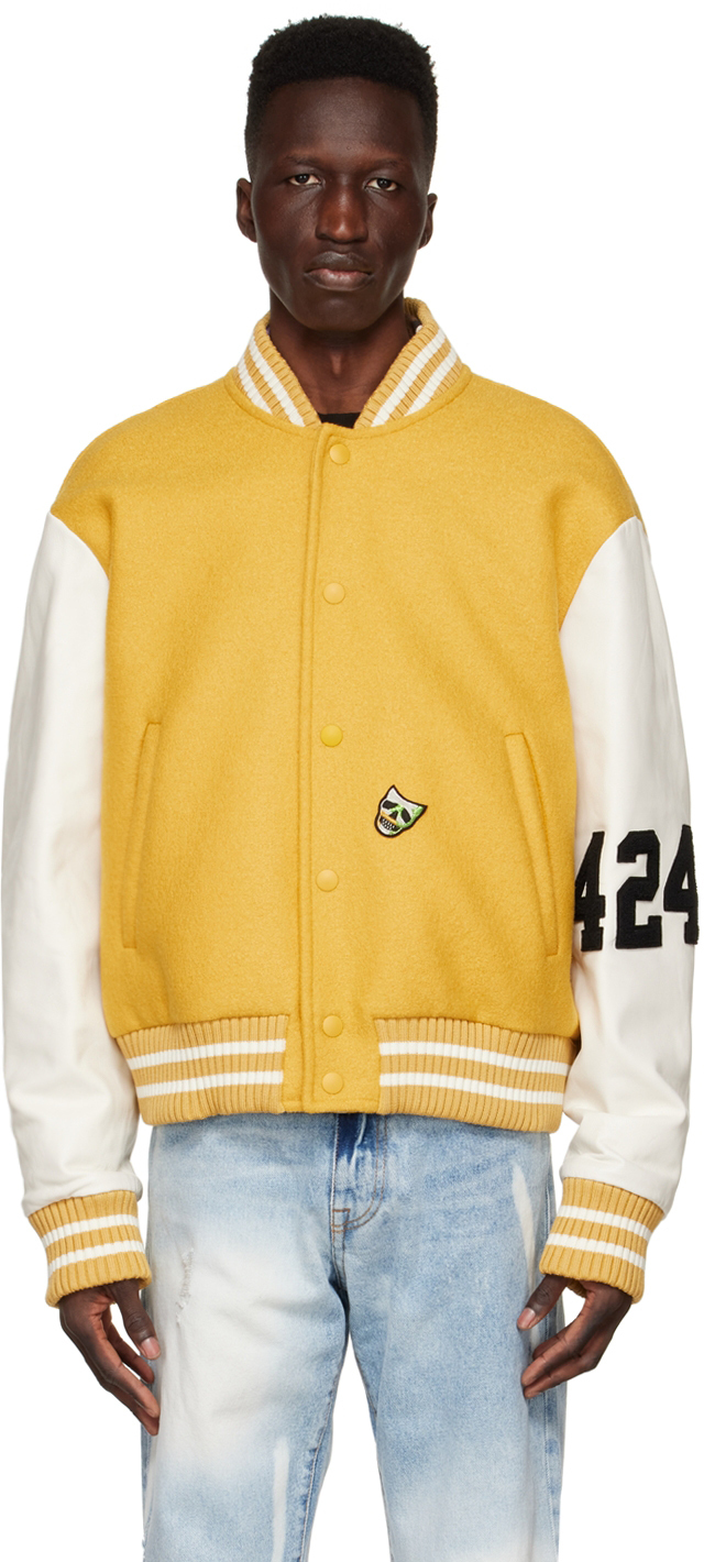 424 Yellow Wool Bomber Jacket 424