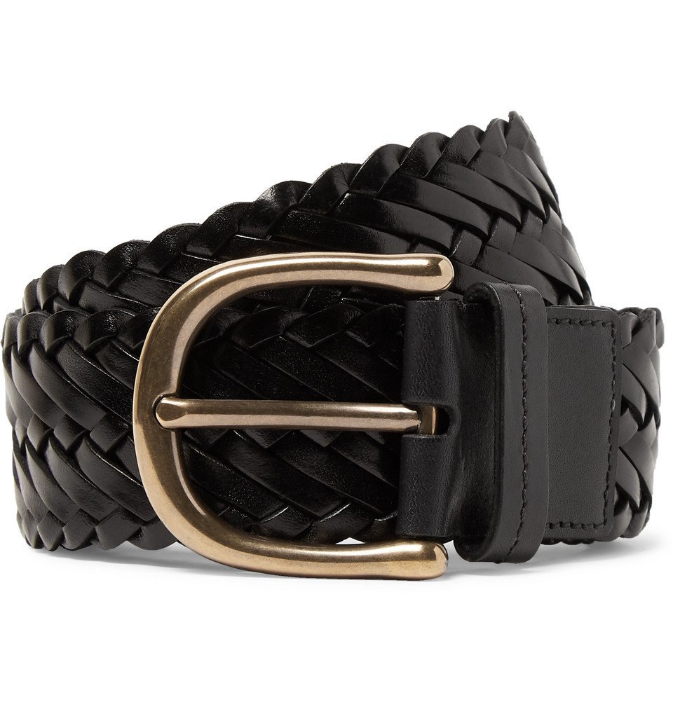 TOM FORD - 4cm Black Woven Leather Belt - Black TOM FORD