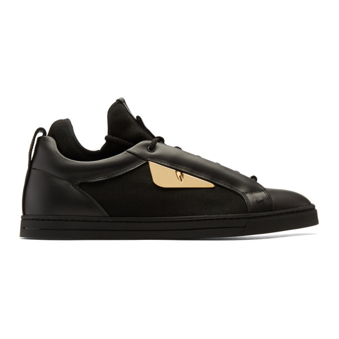 Fendi Black and Gold Bag Bugs Sneakers Fendi