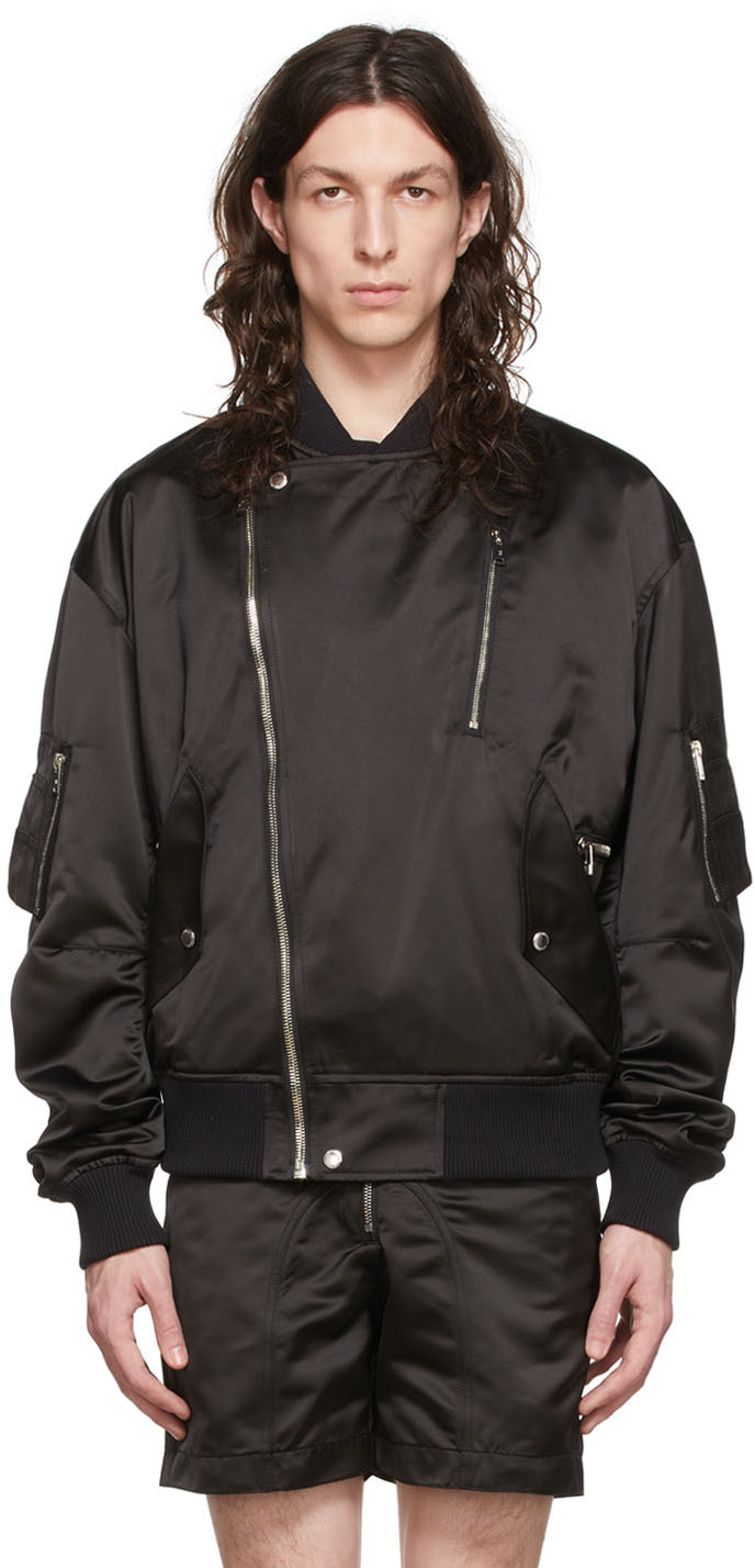 Johnlawrencesullivan Black Polyester Bomber Jacket Johnlawrencesullivan