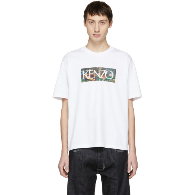 kenzo white logo t shirt