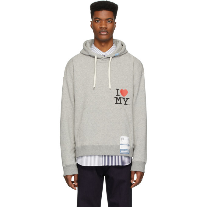 Miharayasuhiro Grey Printed Hoodie Miharayasuhiro