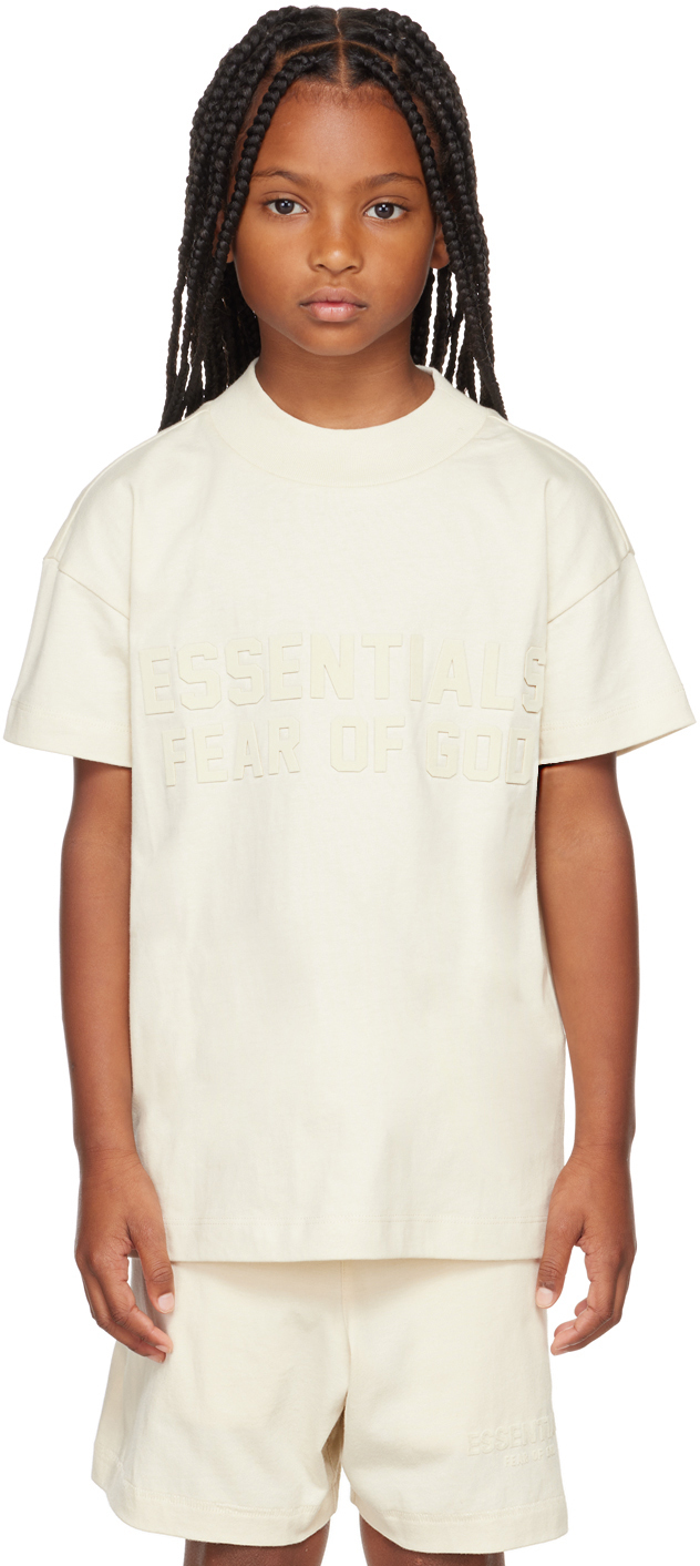 Essentials Kids Off-White Mock Neck T-Shirt Essentials