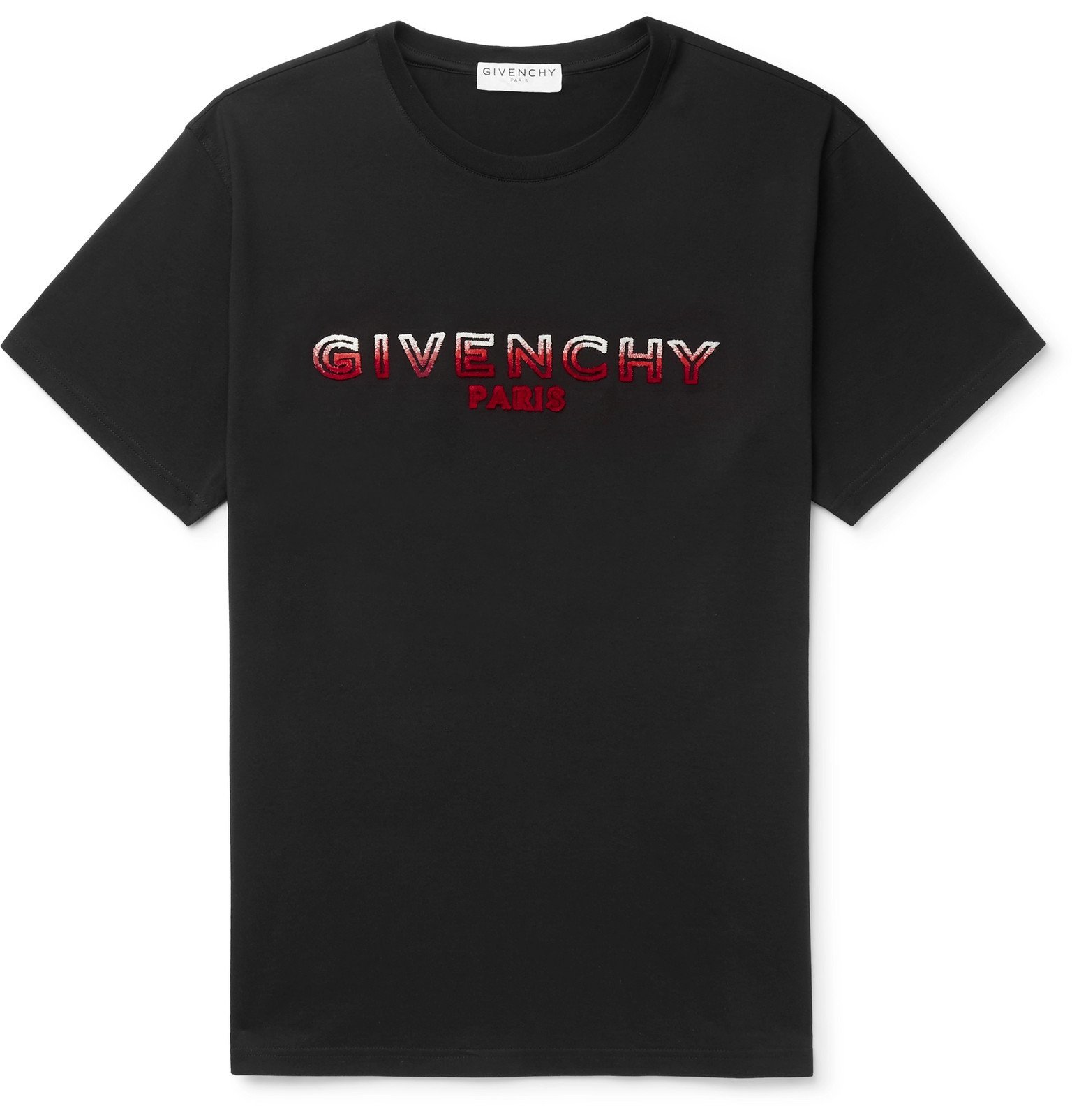 Givenchy - Slim-Fit Logo-Flocked Cotton-Jersey T-Shirt - Black Givenchy