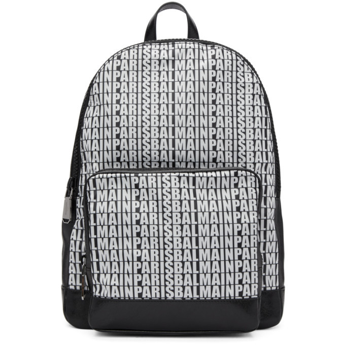 Balmain Black Leather and Nylon Beast Backpack Balmain