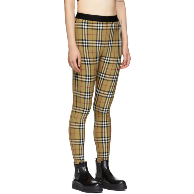 Burberry Yellow Check Belvoir Leggings Burberry