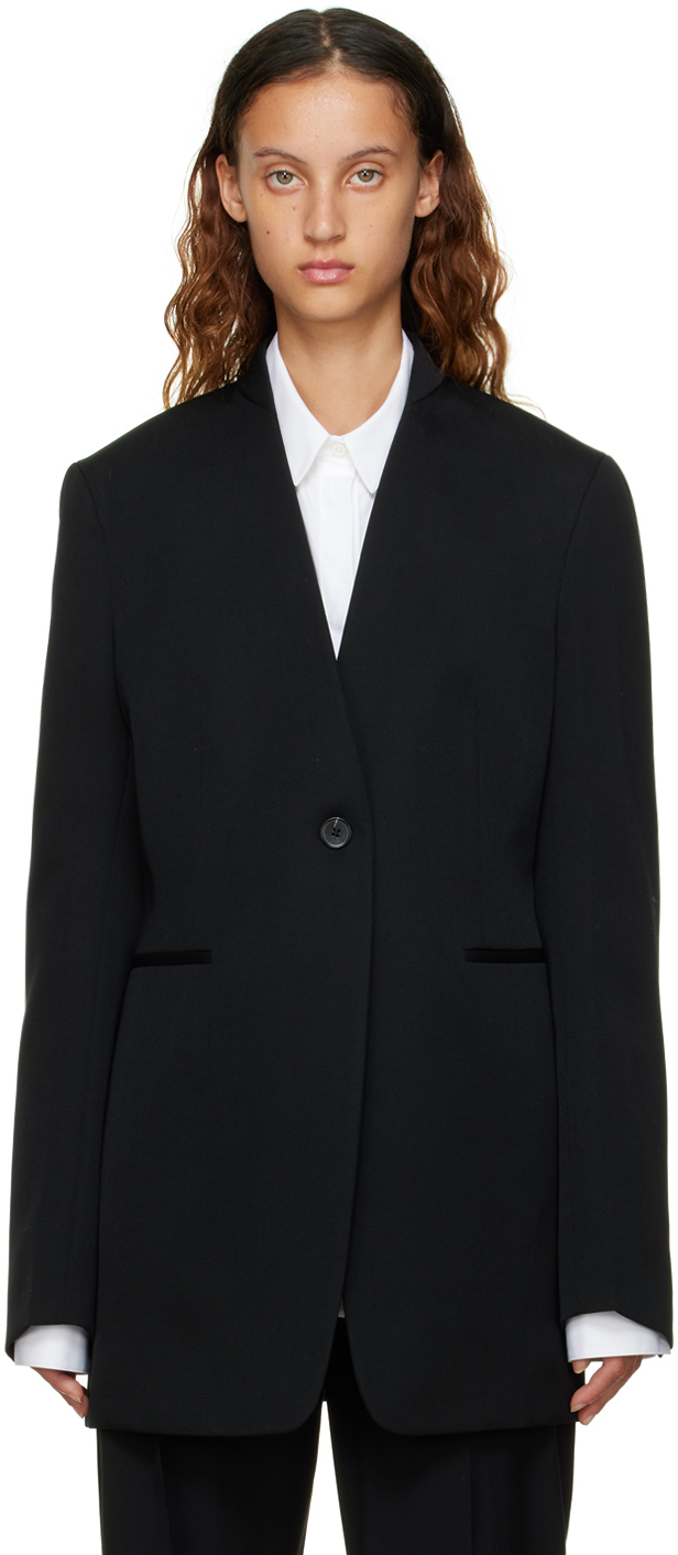 Jil Sander Black Single-Breasted Blazer Jil Sander