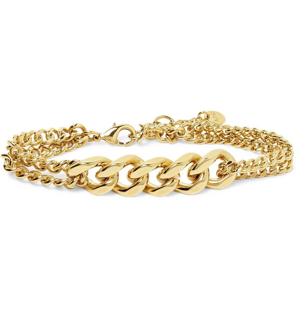 Logo-Engraved Gold-Tone Chain Bracelet 