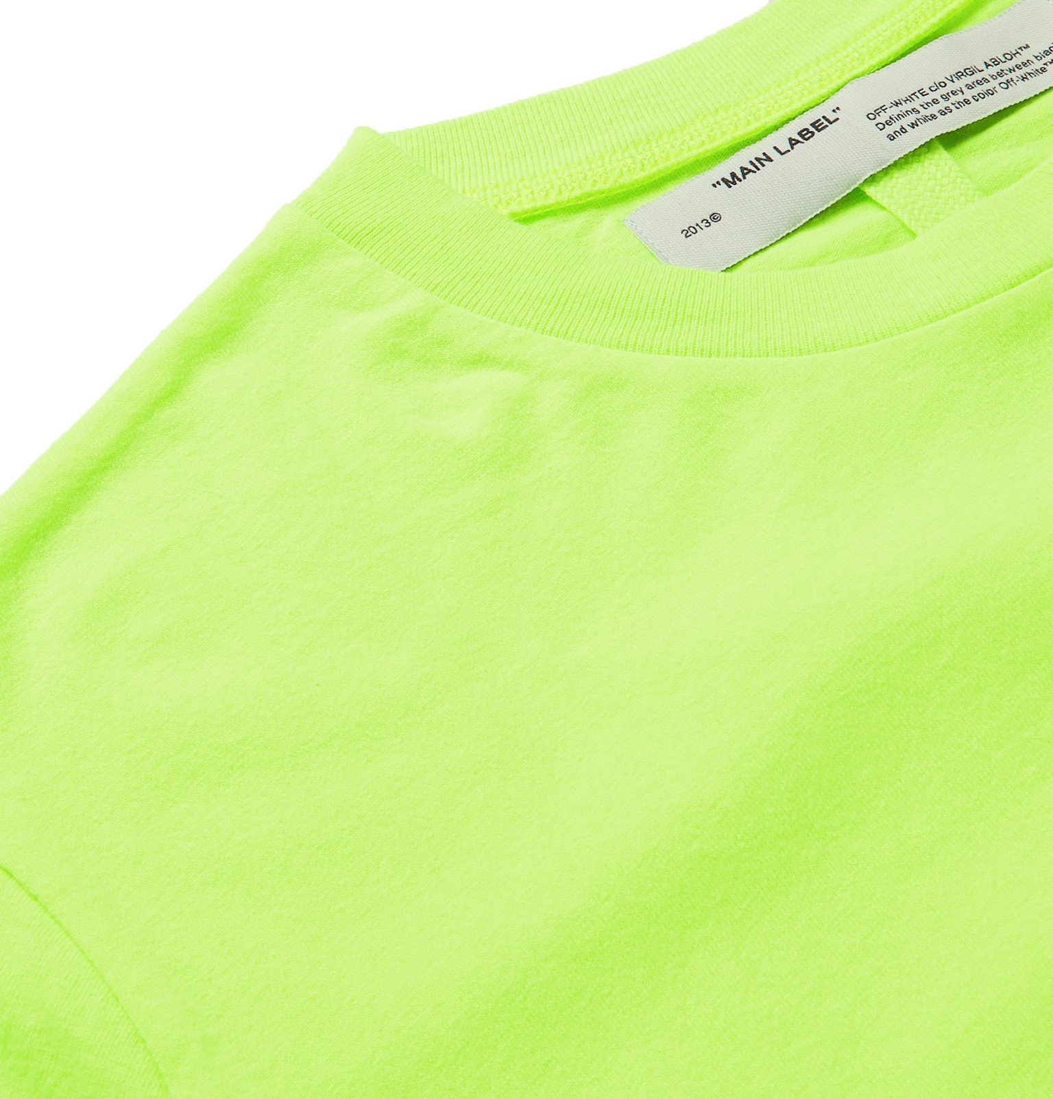 Off-White - Slim-Fit Logo-Print Neon Cotton-Jersey T-Shirt - Yellow Off ...