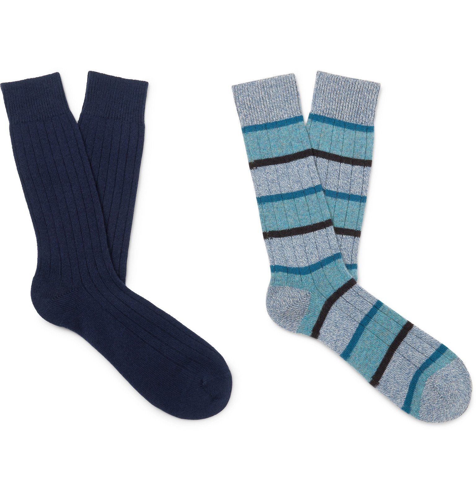 Pantherella - Two-Pack Cashmere-Blend Socks - Blue Pantherella