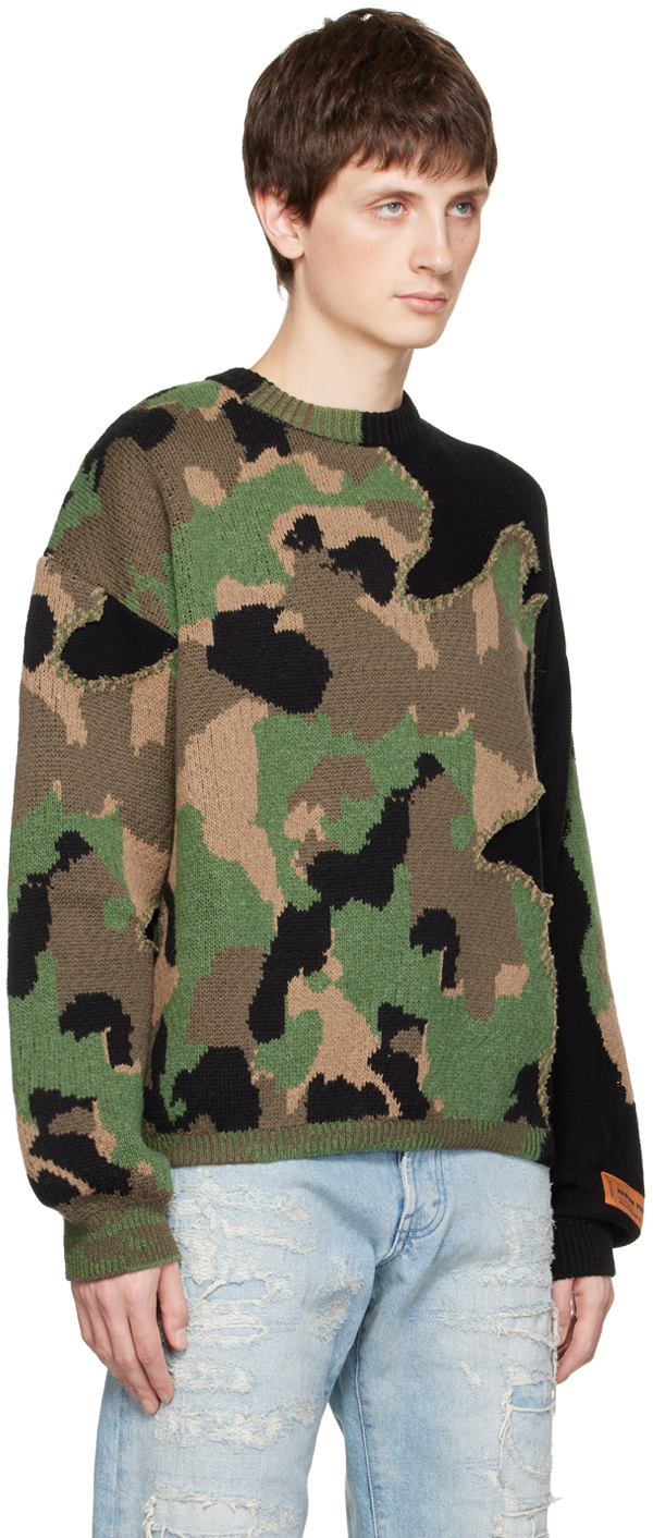 Heron Preston Black Camo Print Sweater Heron Preston