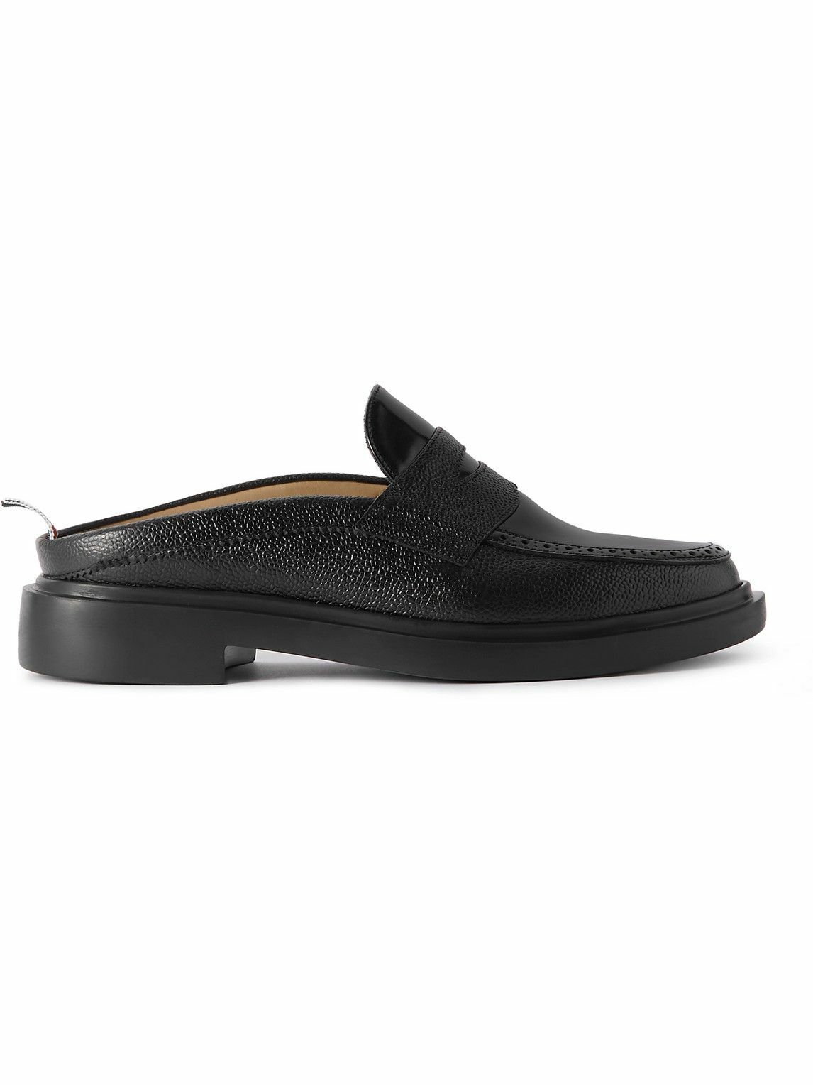 Photo: Thom Browne - Full-Grain Leather Backless Penny Loafers - Black