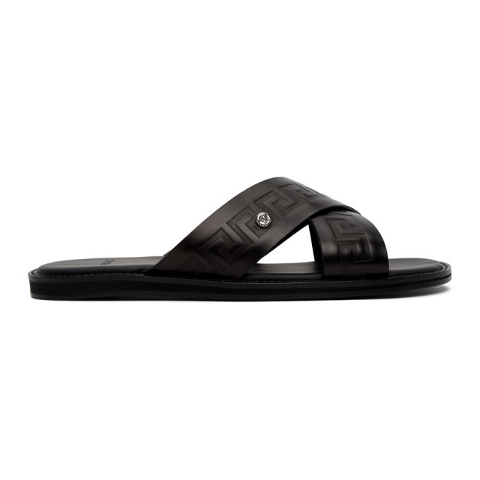 versace black flip flops