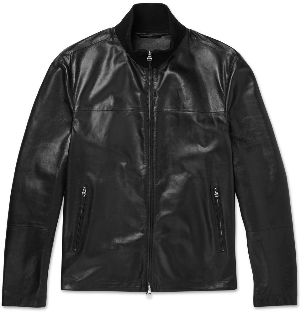 leather track jacket