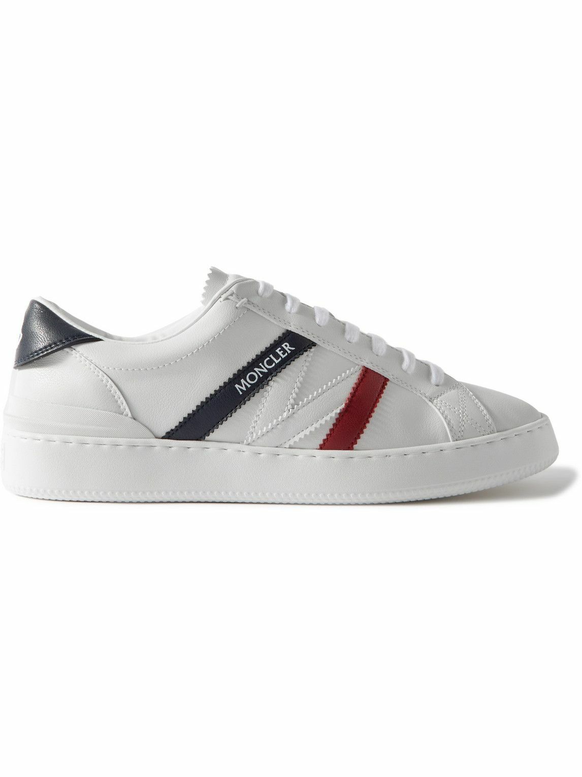 Moncler - Monaco M Striped Leather Sneakers - White Moncler