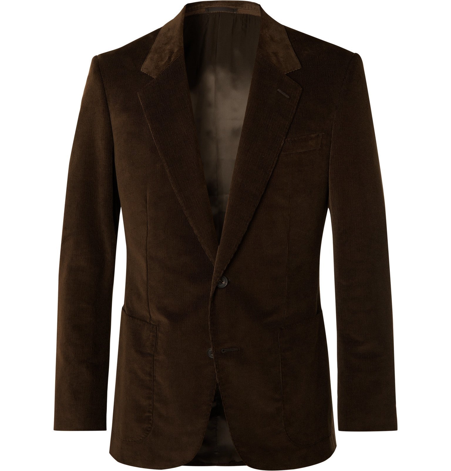 Kingsman - Brown Slim-Fit Cotton-Blend Corduroy Suit Jacket - Brown ...