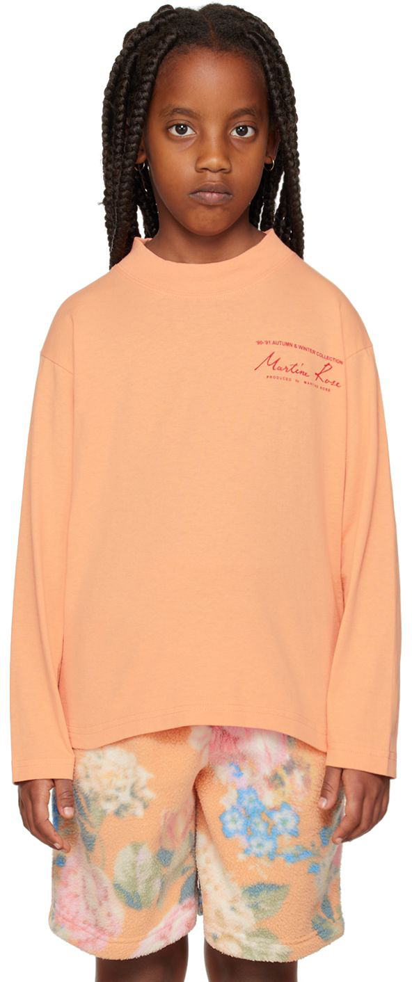 Martine Rose SSENSE Exclusive Kids Orange Long Sleeve T-Shirt Martine Rose