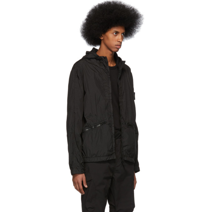 stone island crinkle reps jacket black