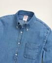 Brooks Brothers Men's Madison Relaxed-Fit Japanese Stretch Denim Shirt | Chambray