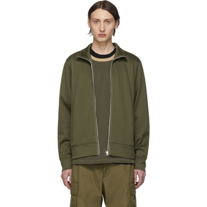 Helmut Lang Khaki Sport Stripe Track Jacket Helmut Lang