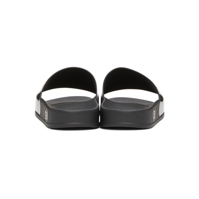 Balmain Black Patent Calypso Slides Balmain