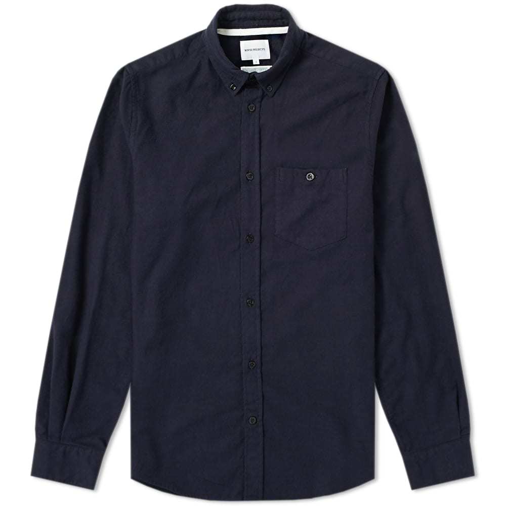 Norse Projects Anton Brushed Flannel Shirt Blue Norse Projects