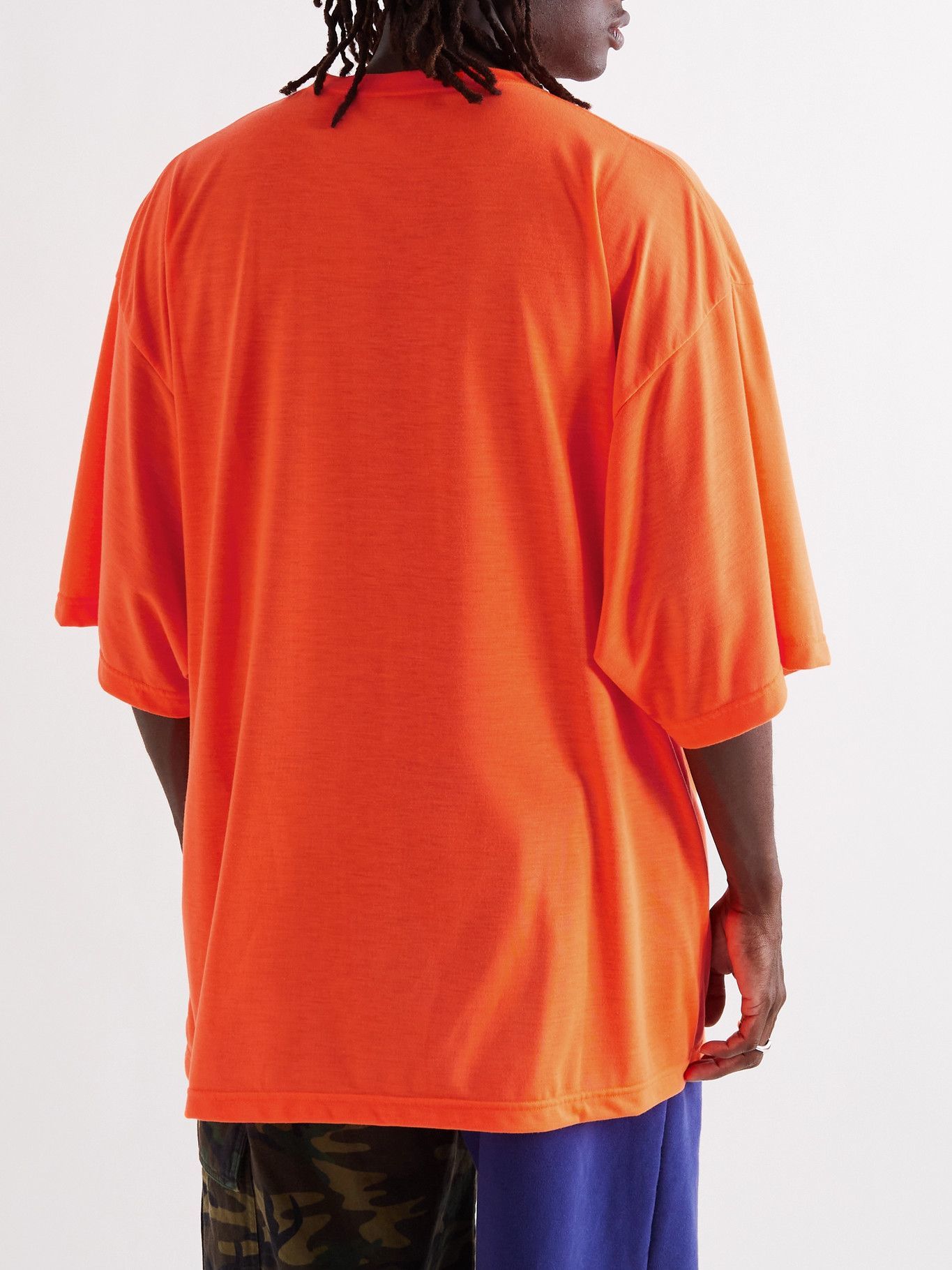 balenciaga neon orange t shirt