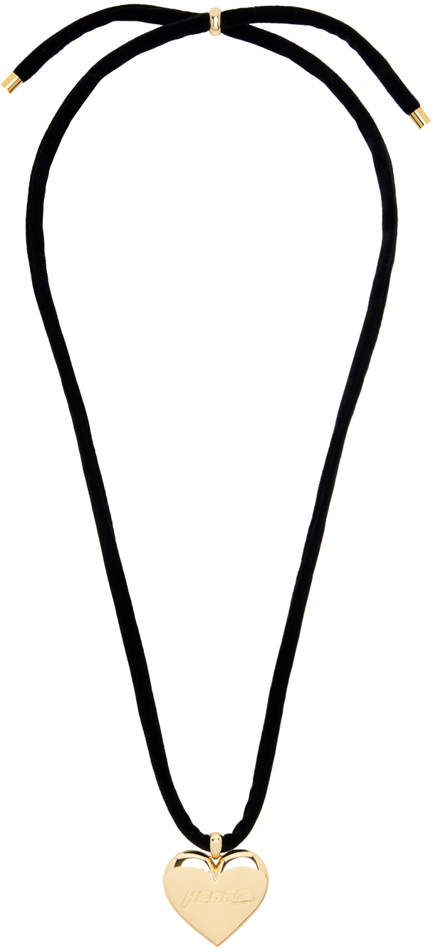 Numbering Gold & Black 5754 Heart Pendant Necklace Numbering