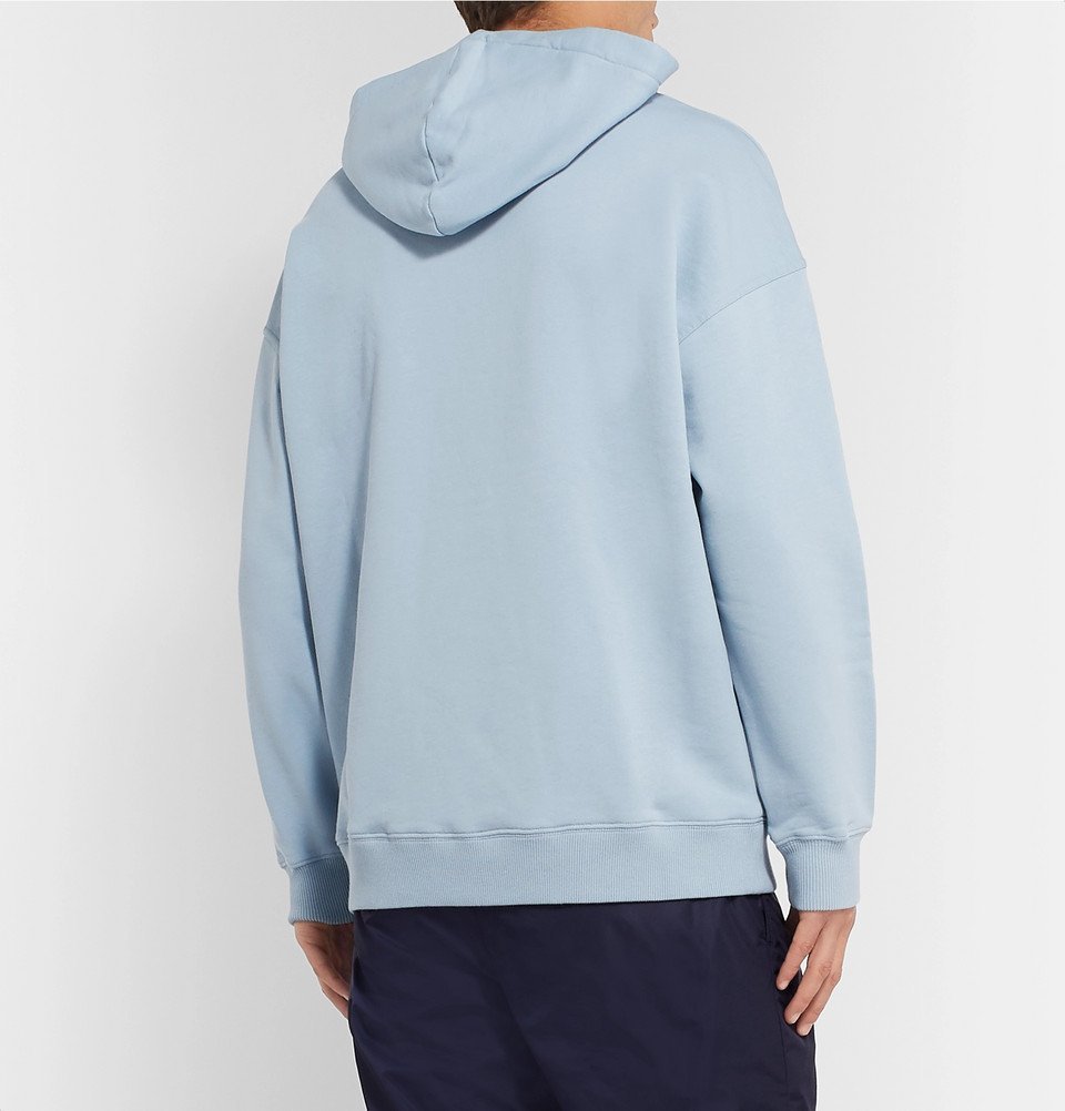 Givenchy - Logo-Print Loopback Cotton-Jersey Hoodie - Light blue Givenchy
