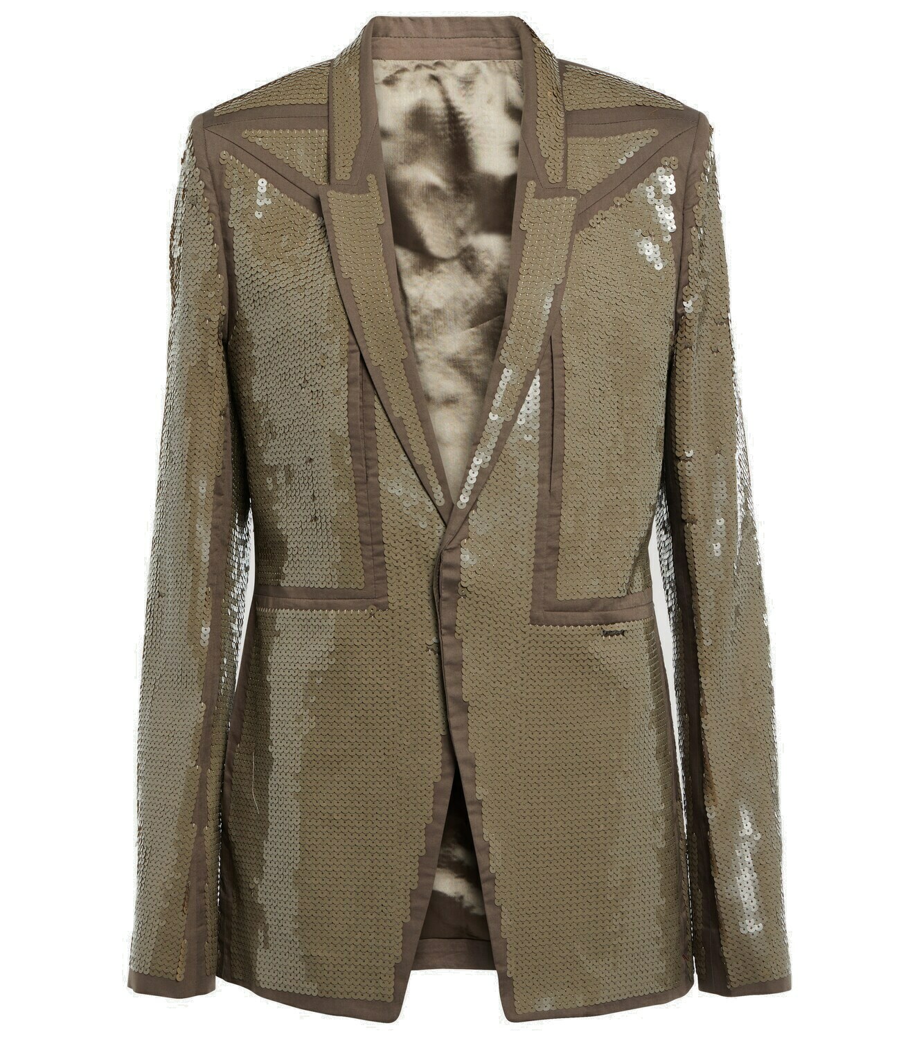 Rick Owens - Sequined single-breasted cotton blazer Rick Owens