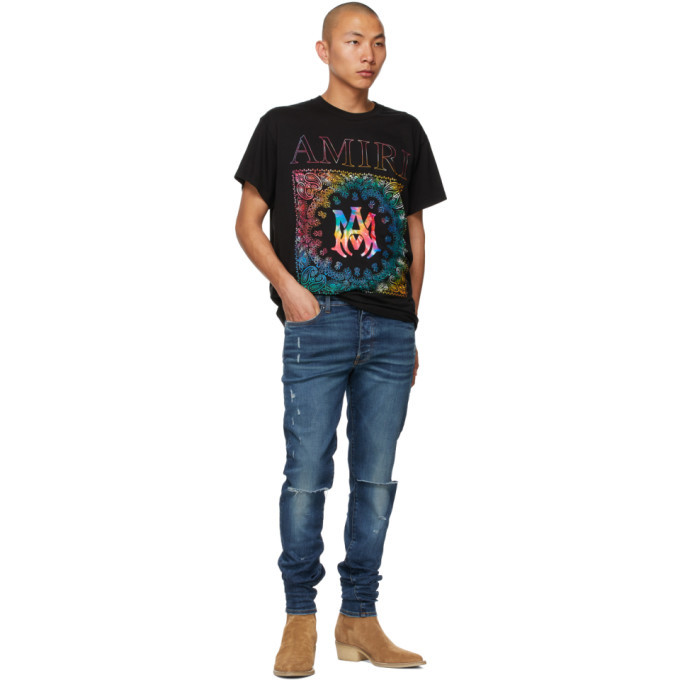 AMIRI Black Rainbow Bandana T-Shirt Amiri
