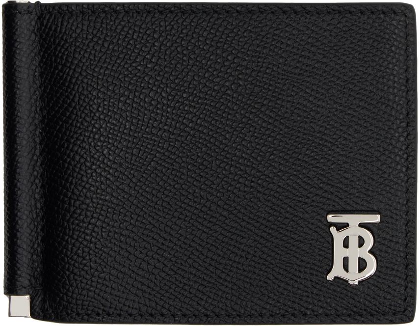 Burberry Black TB Money Clip Wallet Burberry