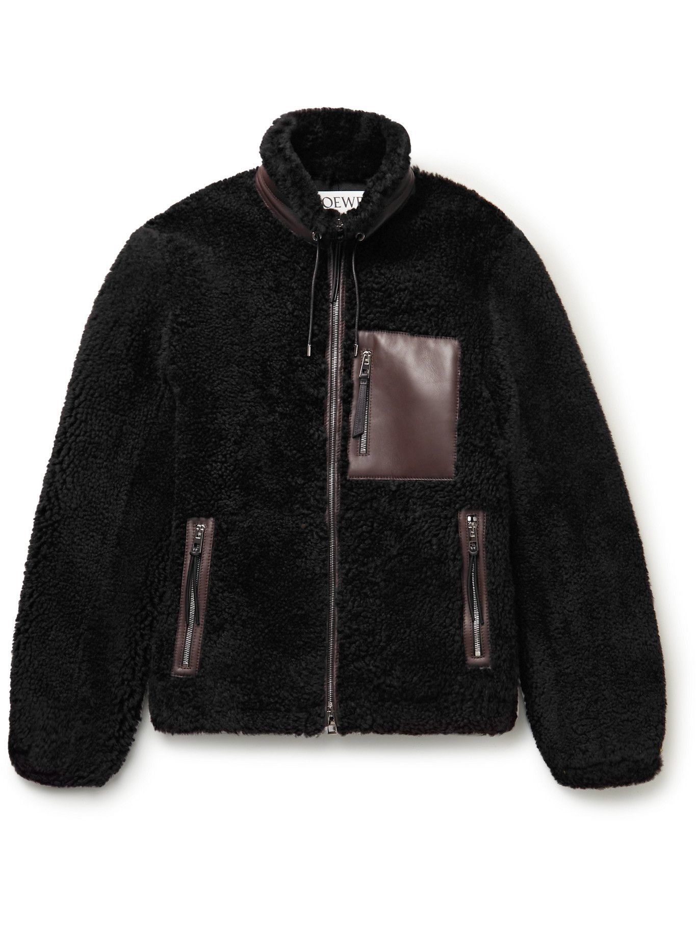 Loewe - Leather-Trimmed Shearling Jacket - Black Loewe