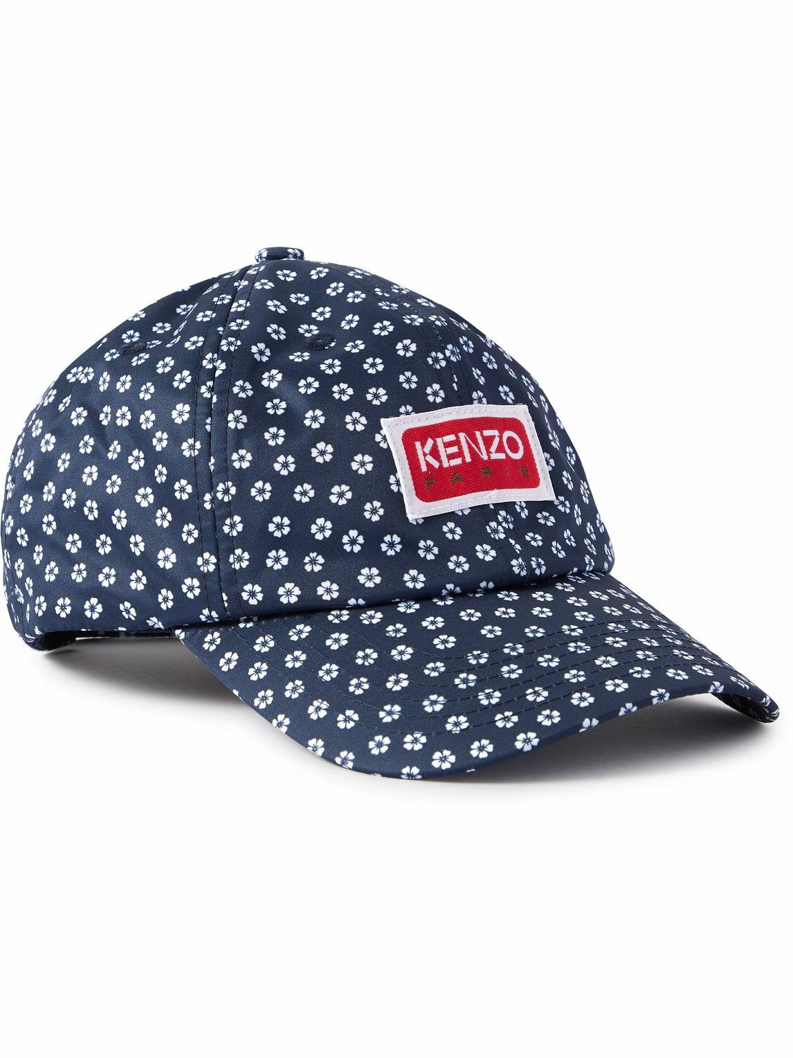 KENZO - Logo-AppliquÃ©d Floral-Print Satin Baseball Cap Kenzo