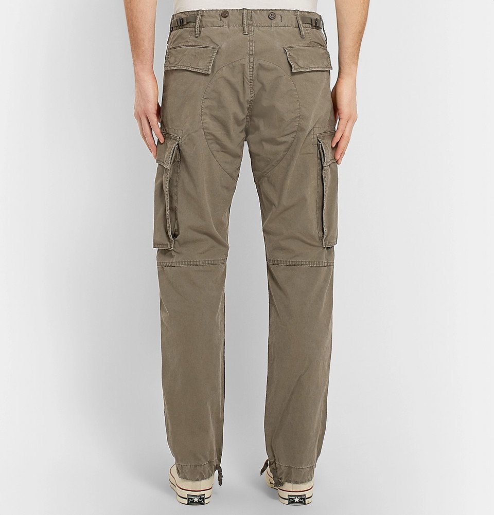 RRL - Slim-Fit Tapered Washed-Cotton Cargo Trousers - Men - Green RRL