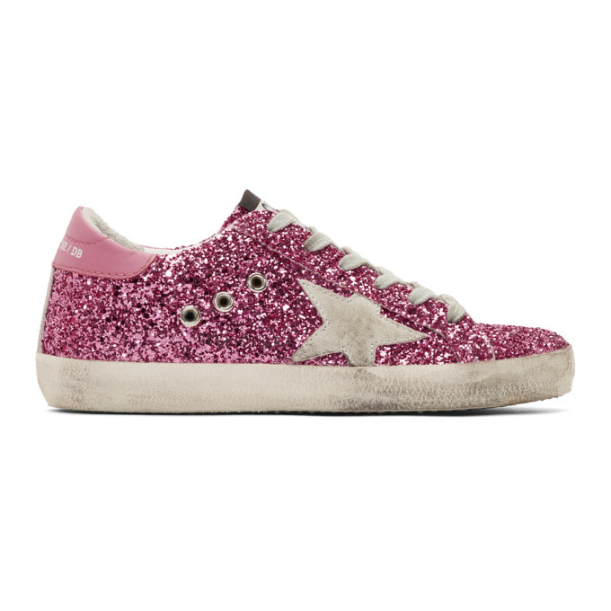 pink glitter superstar sneakers