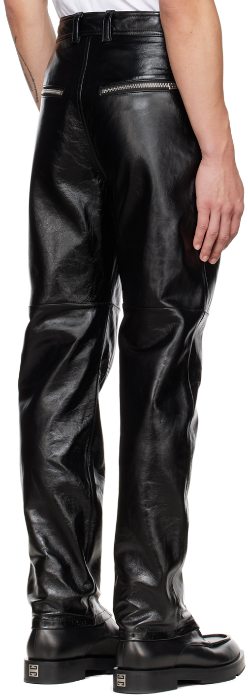 032c Black Spoil Leather Pants