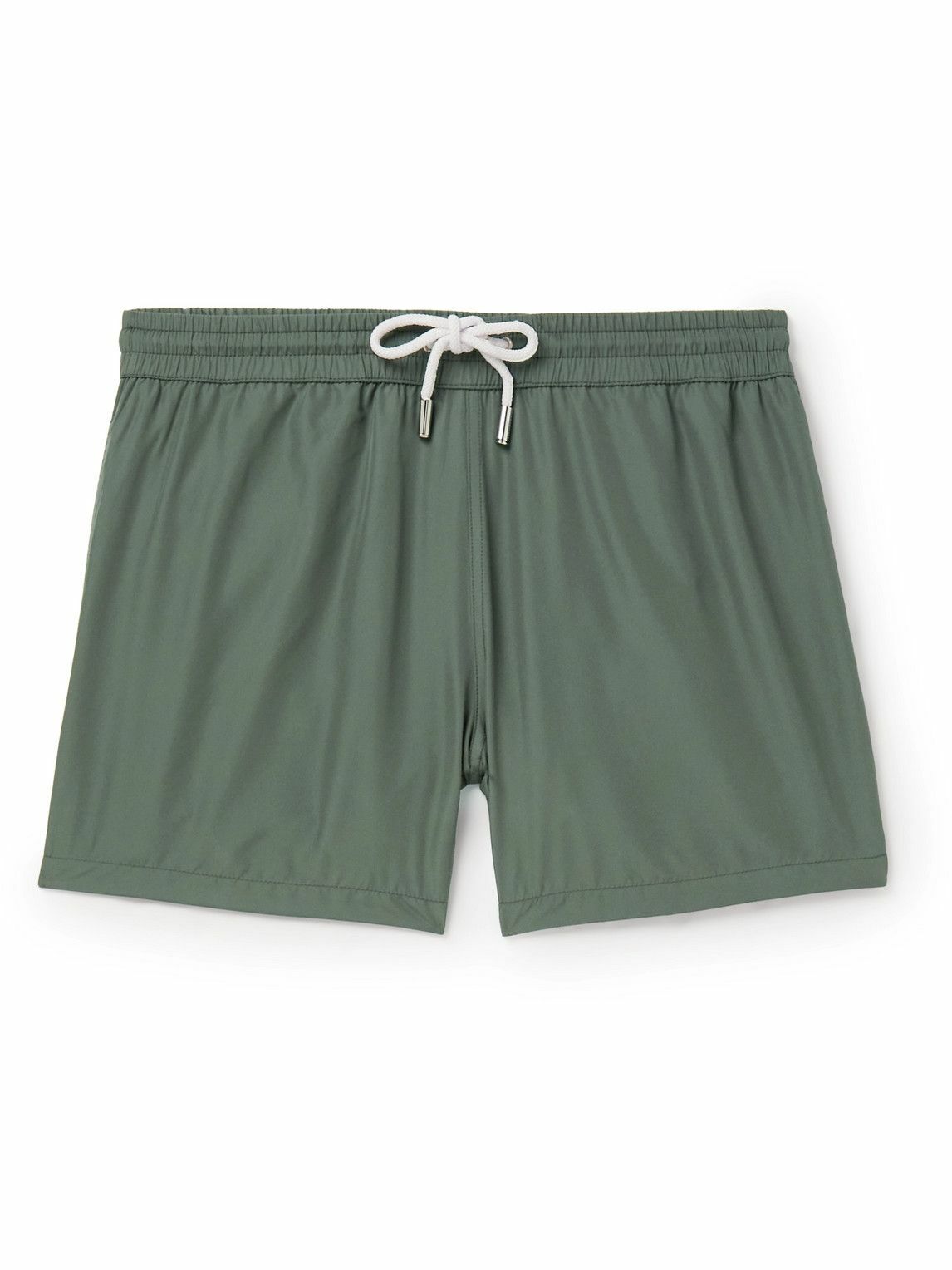 Thom Sweeney Amalfi StraightLeg MidLength Swim Shorts Green Thom