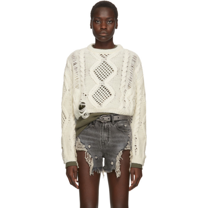 cropped off white sweater