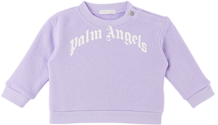 Palm Angels Baby Purple Cotton Sweatshirt Palm Angels