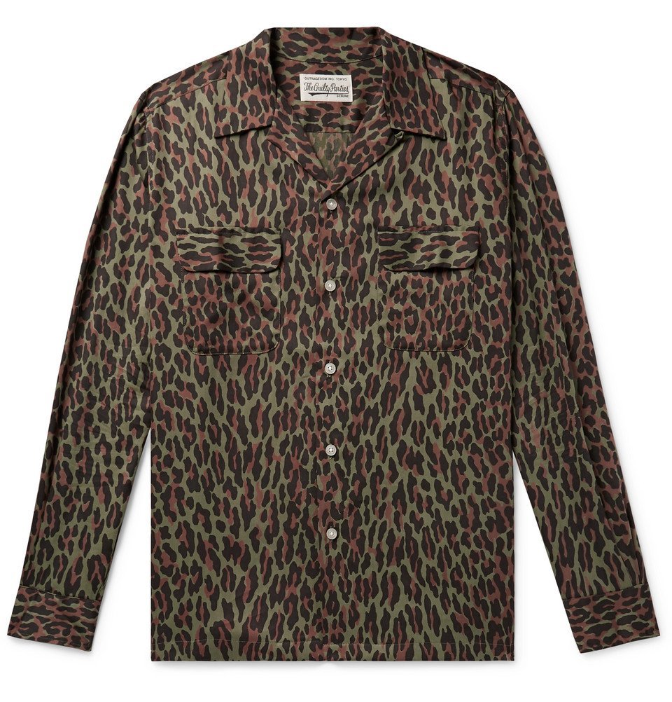 goldenharvest GH Men Patchwork Short Sleeve Print Leopard Print Plus Size Shirt