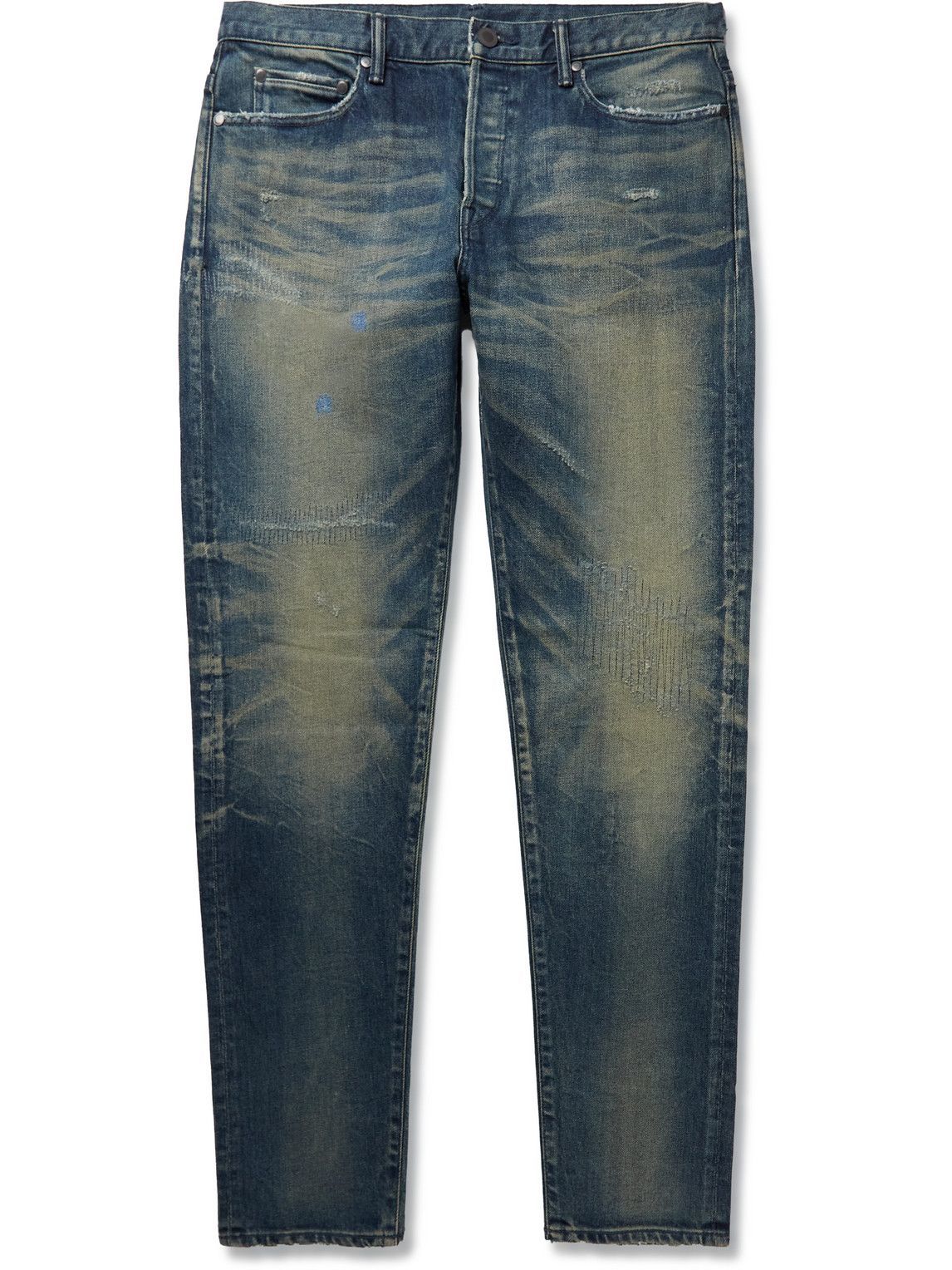 John Elliott The Cast 2 SlimFit Distressed Jeans Blue John Elliott